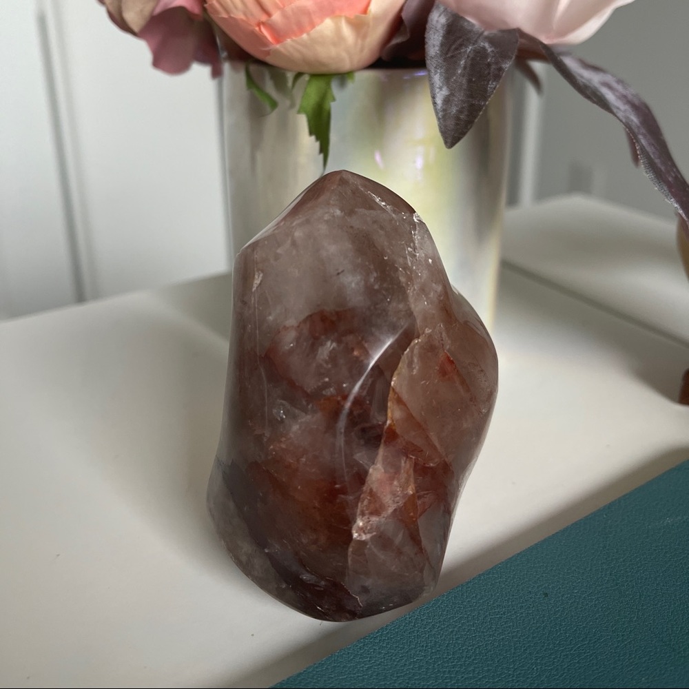 Mystical fire quarts  crystal sphere office decor. NEW